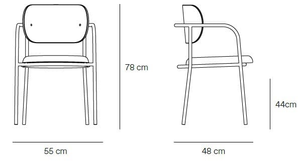 Металлический стул с мягким сиденьем TEULAT Eclipse ARCH-00024919 - Вид №14