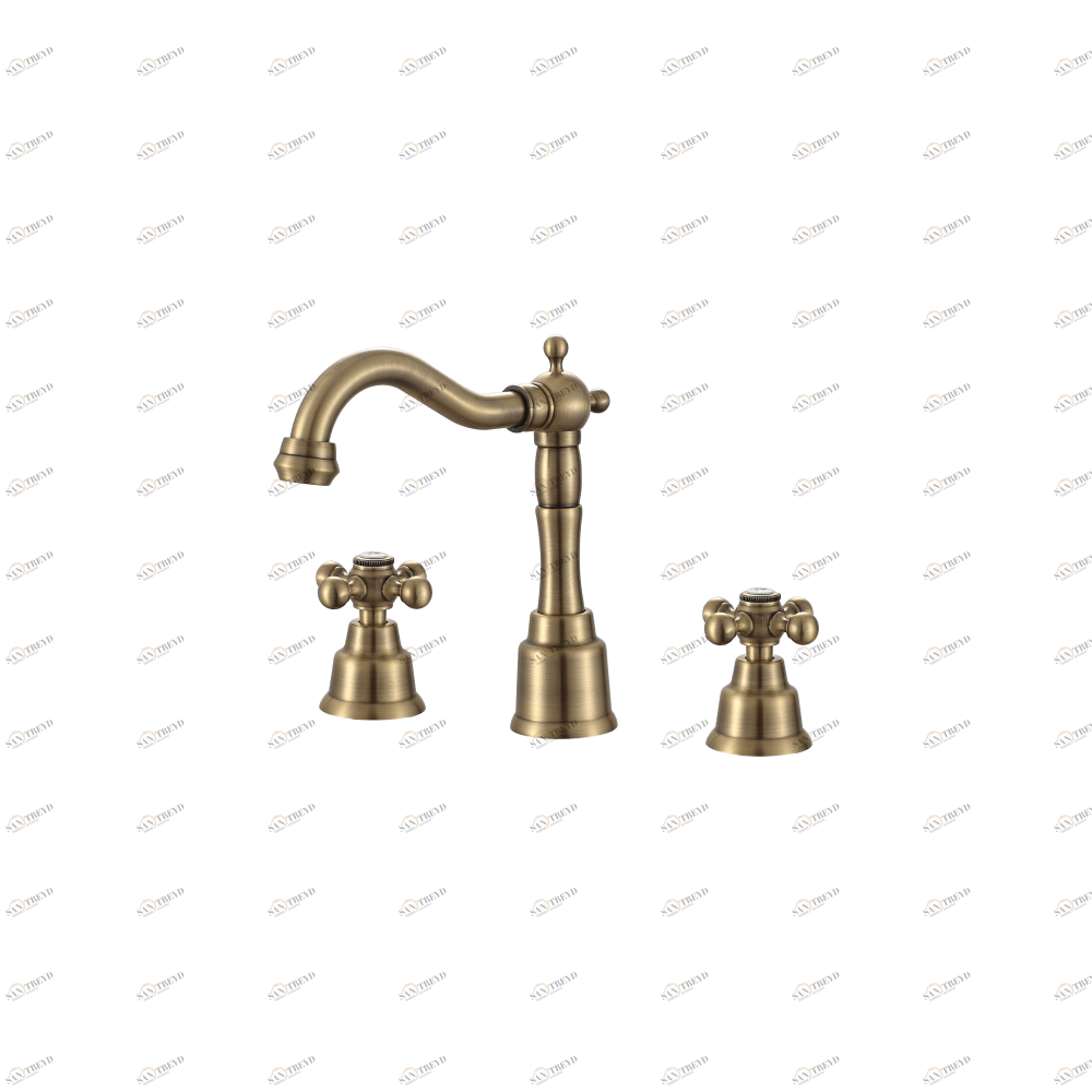 GZ 09014D Смеситель для раковины на 3 отверстия с поворотным изливом Ganzer Бронза Ganzer Германия 14048