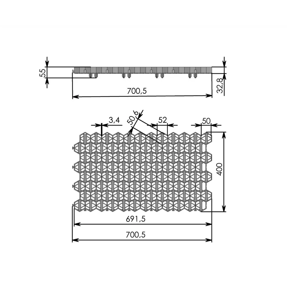 Решетка газонная Geolia 70x40x3.2 см полипропилен черный 150 шт STLM-2005248 - Вид №1