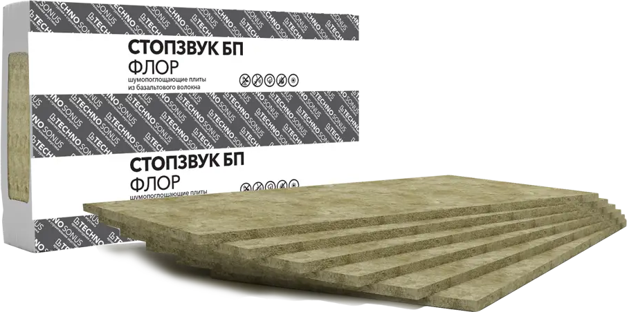91752143 Минеральная вата Техносонус СтопЗвук Флор 20мм 5.76м² 8шт STLM-1018900