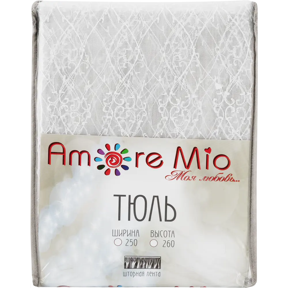 Тюль на ленте «Вышивка», 250x260 см, орнамент, цвет белый AMORE MIO STLM-2149423 - Вид №6