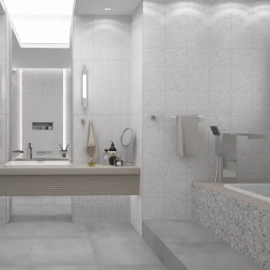 Плитка настенная Azori Terrazzo Bianco 25.1x70.9 см 1.25 м² цвет белый 85091603 STLM-2036604