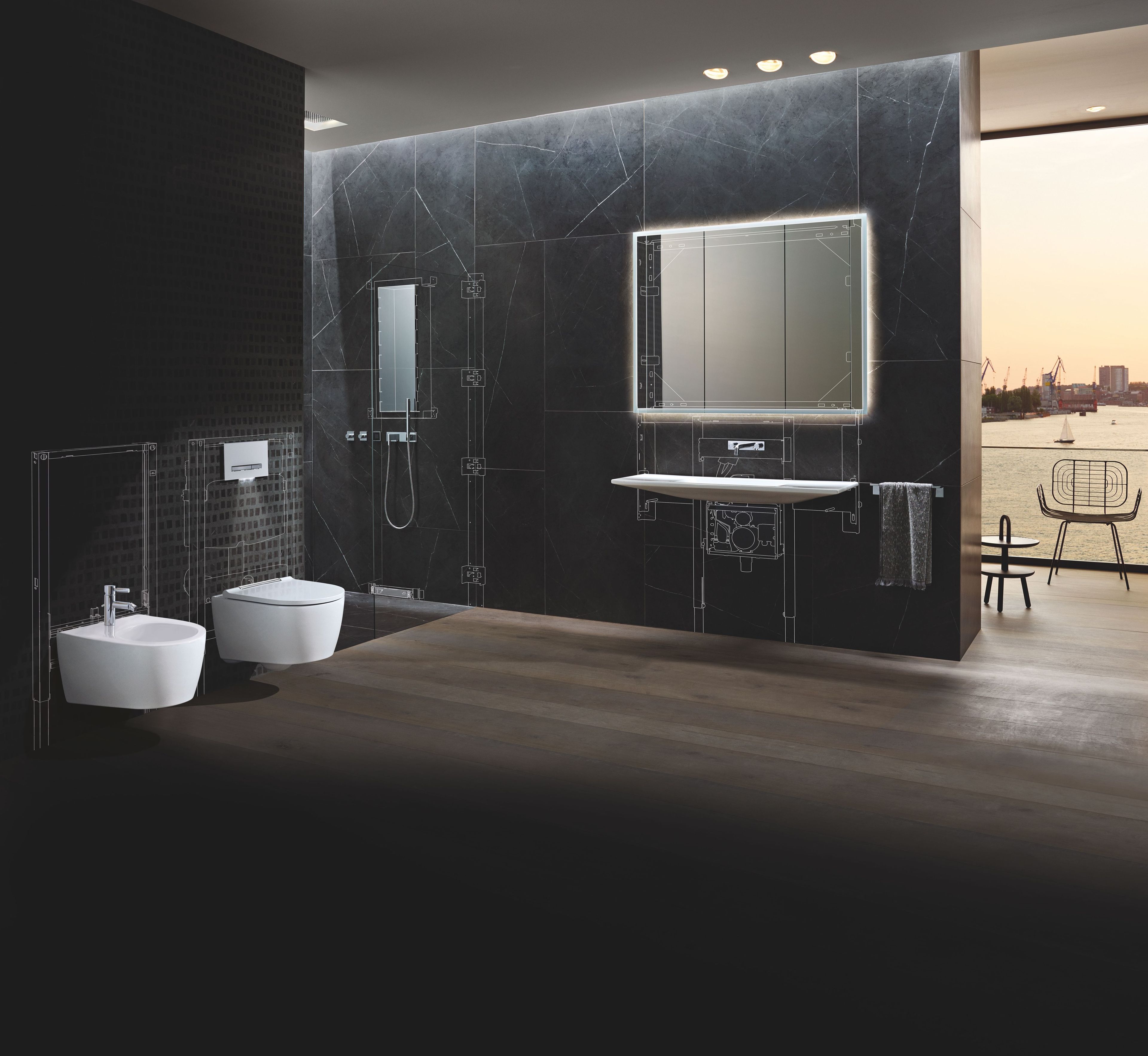 Керамическая прямоугольная подвесная раковина Geberit One ARCH-00088629 - Вид №1