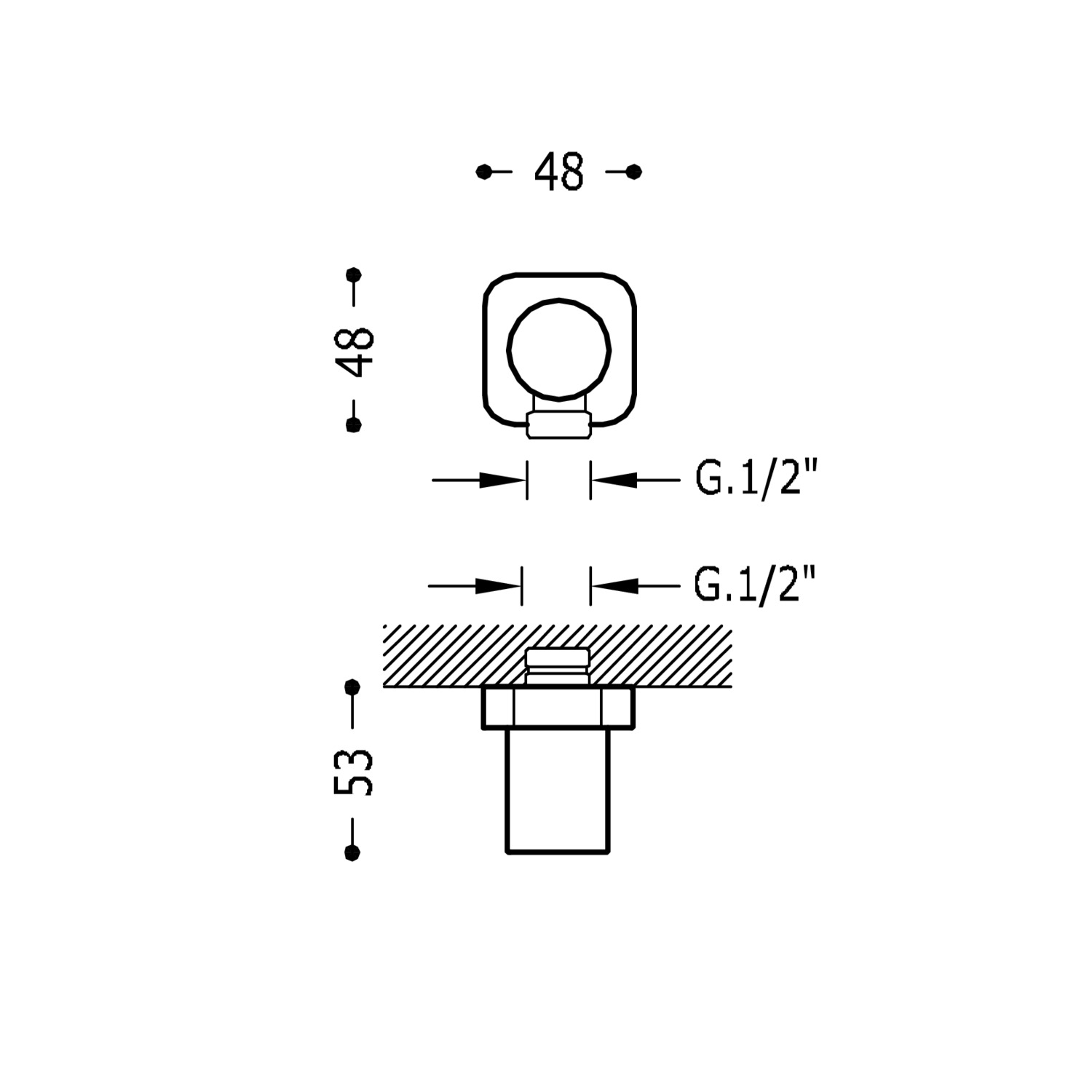 Колено с настенным соединением для шланга-20018301 TRES RICAMBI - Вид №1
