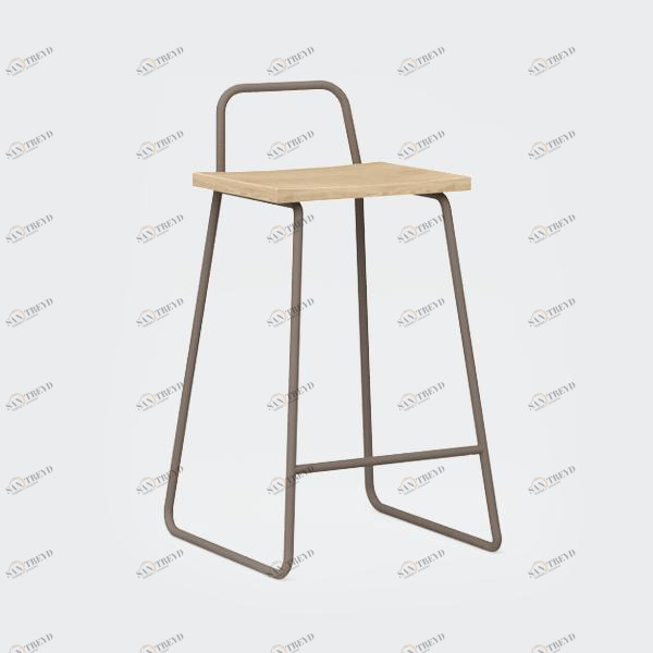 Барный стул с деревянным сиденьем кофейный Bauhaus WOODI  00-3966243 Коричневый 