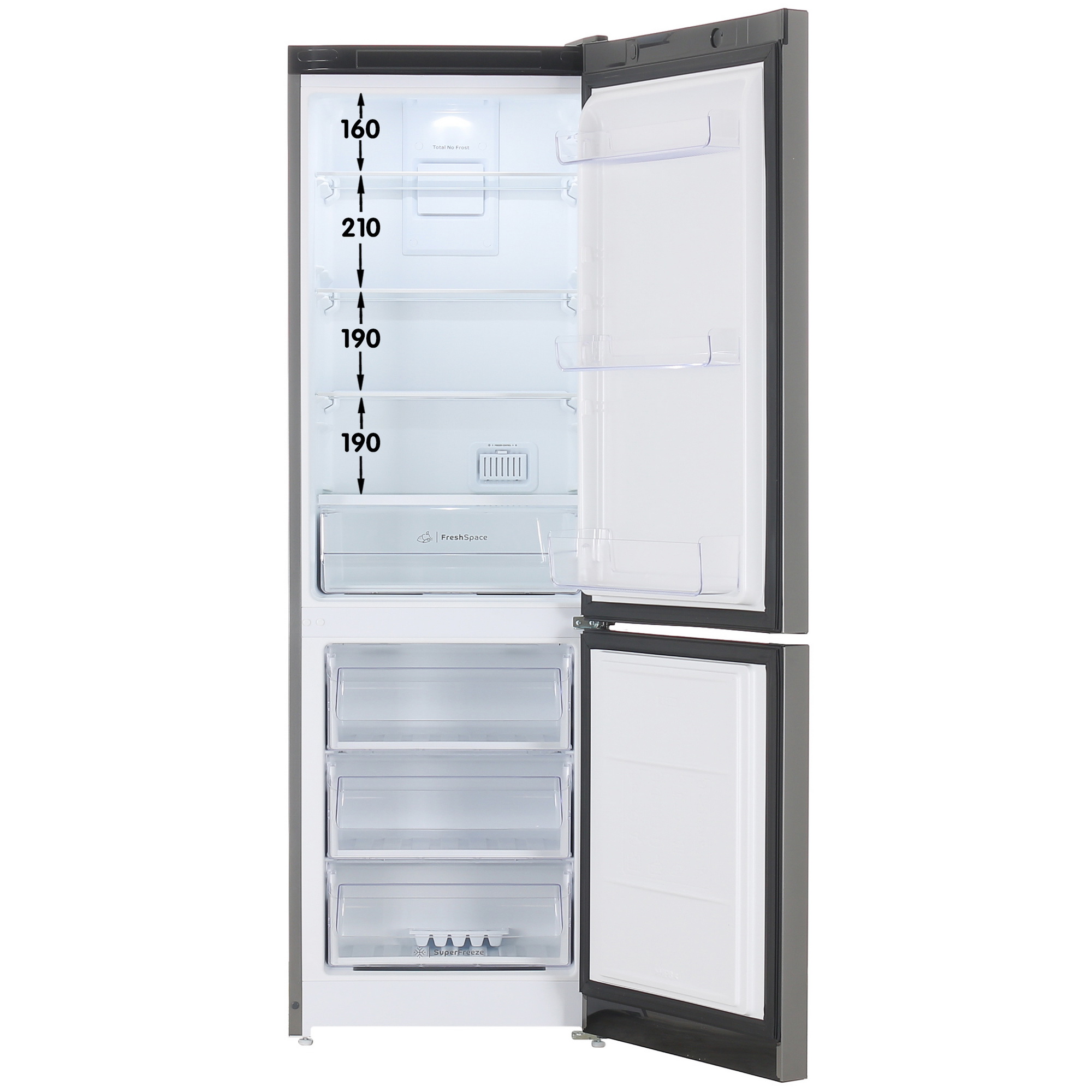 9082297 Холодильник с морозильником   Indesit ITS 5180 NG серый STDN-0070227 - Вид №1