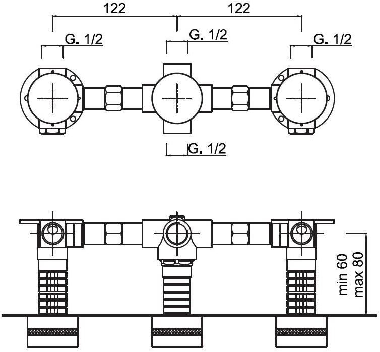 Rubinetteria Giulini Встраиваемый смеситель для душа с переключателем Deluxe - myring Fmr0115w2dl - Вид №1