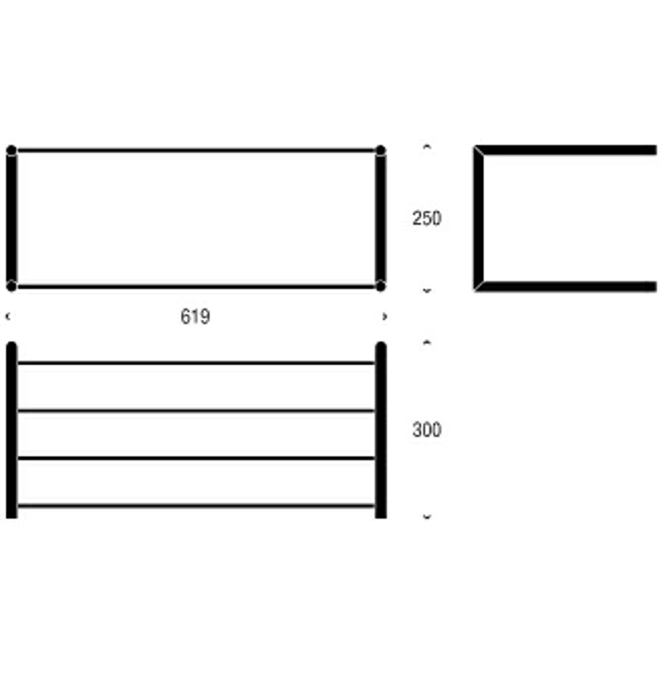 FROST Полка для обуви 1, 60см » матовая. Нержавеющая сталь Матовый N1929  - Вид №3