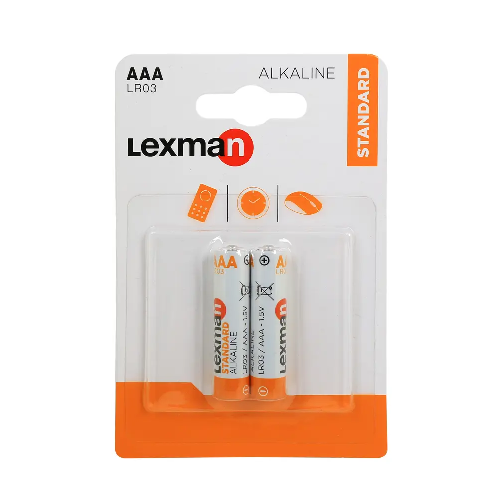 Батарейка Lexman Standard AAA (LR03) алкалиновая 2 шт STLM-2197406