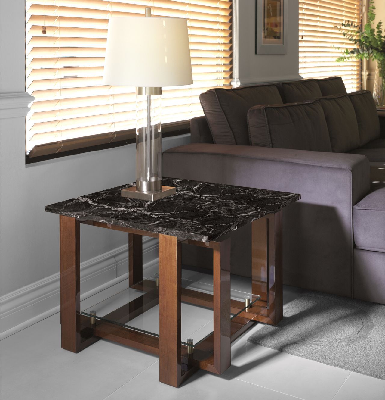 Высокий квадратный мраморный журнальный столик Hurtado Evolution ARCH-00042507 - Вид №1