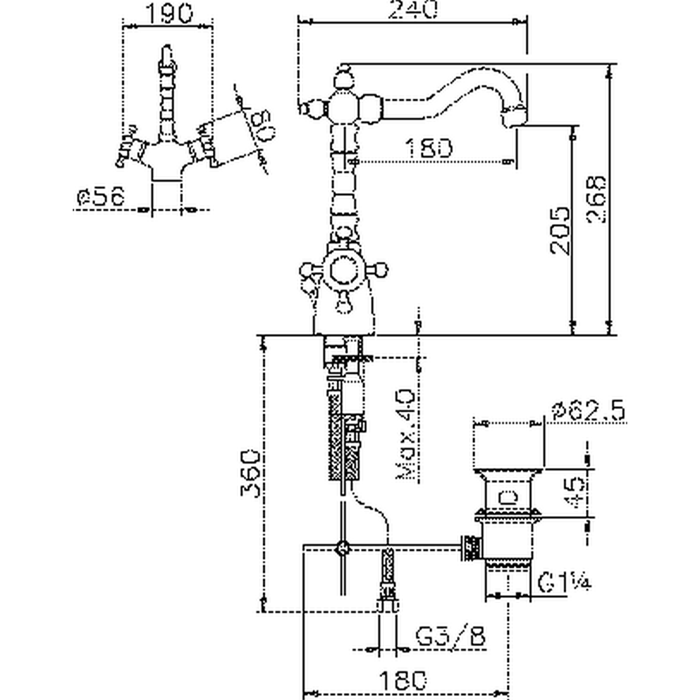 VTT5201021 Смеситель Huber Victorian Santreyd - Вид №1