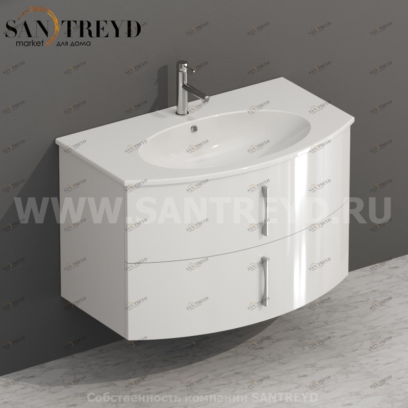 MDMC80Y064 Тумба с двумя ящиками 78 см серая Globo 4ALL Италия Ceramica Globo