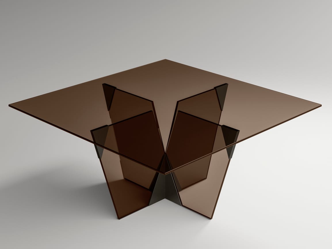 Стеклянный квадратный стол Tonelli Design кроссовер ARCH-00100013