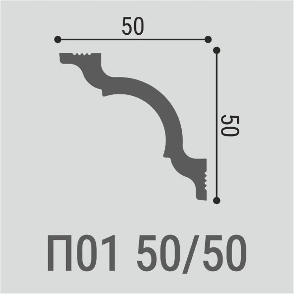 Де-Багет Внутренний угол для потолочного плинтуса 50×50 мм 89381595 STLM-1407551 - Вид №2