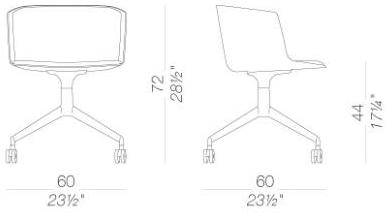 Lapalma Вращающееся кресло из ткани на колесиках Cut S192-193 - Вид №2