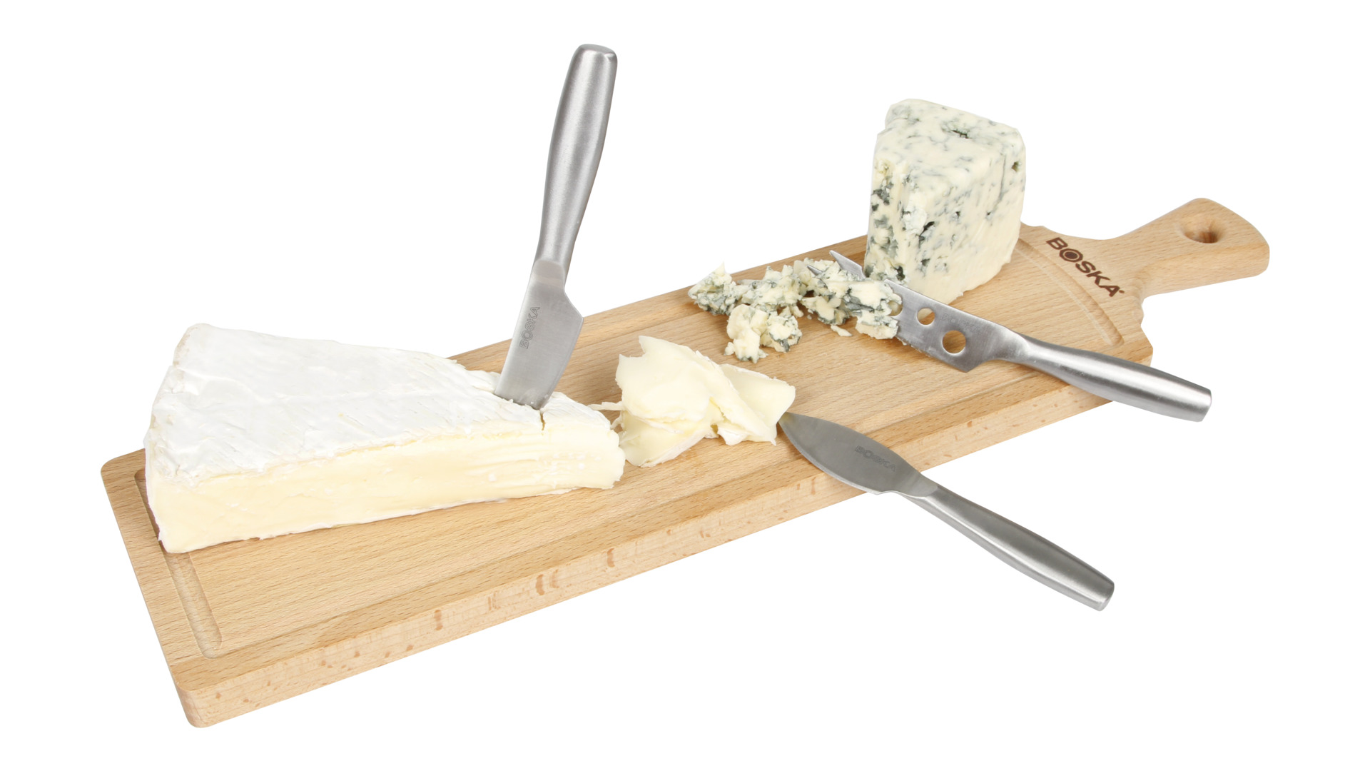10651074 Boska Набор для сыра Boska "Амиго" (доска 44,5х11см из бука и 3 мини-ножа из стали) Дерево  - Вид №2