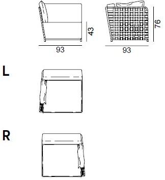 Gervasoni Модульное угловое садовое кресло из ткани Gervasoni outdoor sun-id-1398087 - Вид №5