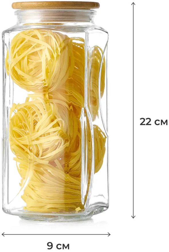 88913746 Банка для сыпучих продуктов Esprado Bambu 1.35 л стекло прозрачный STLM-0866940