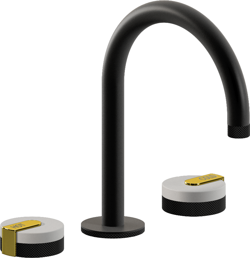 E-11512-R1WT-L1PB-MBK Смеситель для умывальника на 3 отвертия GRAFF MOD+