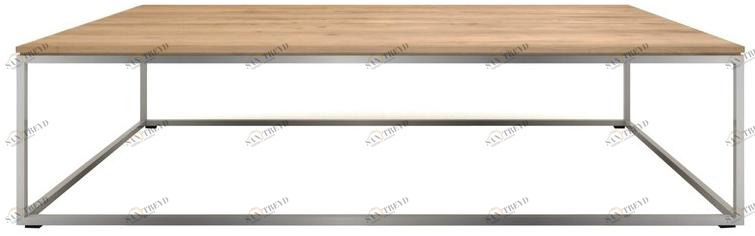 Ethnicraft Прямоугольный журнальный столик из стали и дерева Oak thin 50524