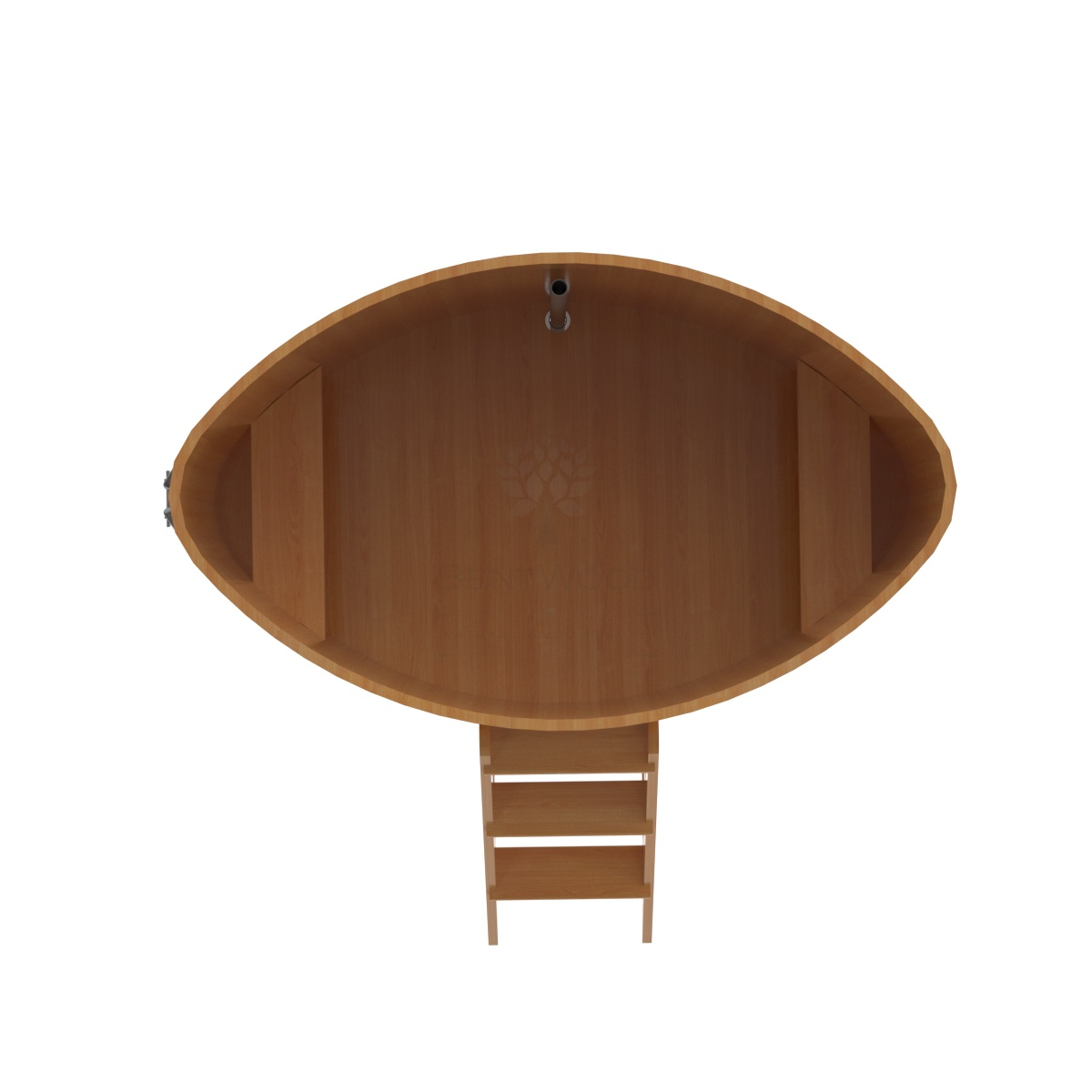 1189 Купель овальная из лиственницы 1,15х1,83х1,2 натуральная премиум Alyarus  - Вид №4