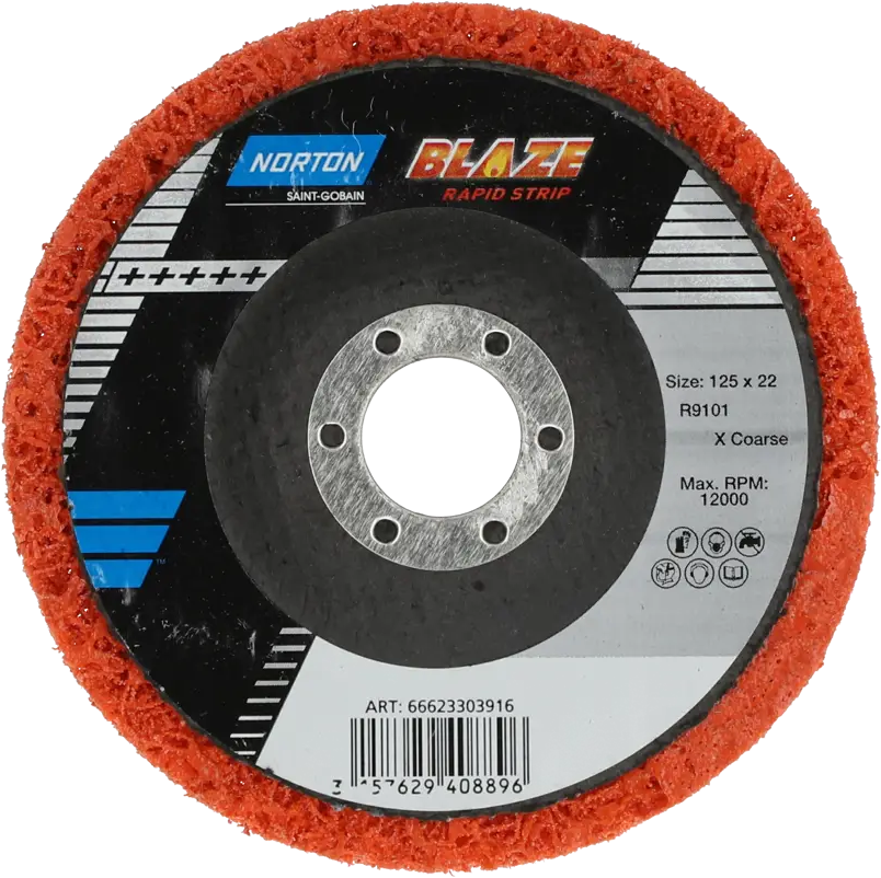 Зачистной диск Norton Rapid Blaze 125 мм для профессиональной обработки металла 82805857