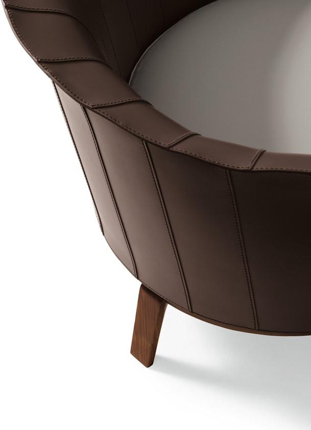 Giorgetti Кожаное кресло с подлокотниками Aura sun-id-1376005 - Вид №2