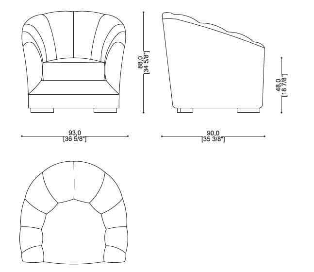 Тканевое кресло с подлокотниками Sicis Diamond ARCH-00053894 - Вид №4
