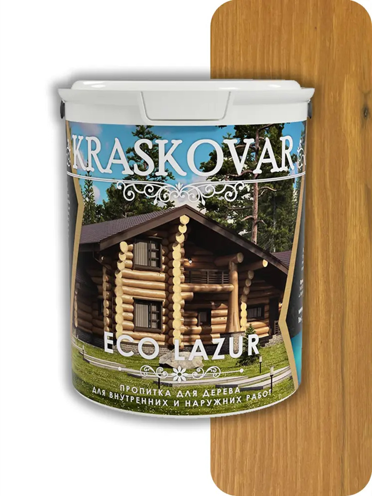 91671139 Пропитка для дерева лессирующая Kraskovar Eco Lazur цвет орегон 0.9 л STLM-0855106