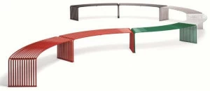 Urbantime Изогнутая металлическая скамья без спинки Zeroquindici.015