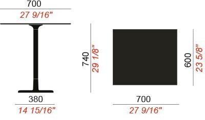 COLOS Прямоугольный стол из окрашенного металла и столешница из hpl Alfiere sun-id-1480388 - Вид №3