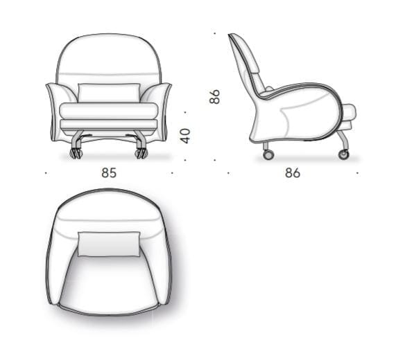 Тканевое кресло с колесами In Stock de Padova ARCH-00053086 - Вид №5
