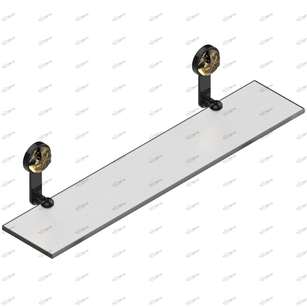 A46-564 Полка стеклянная 60 cм с кронштейнами Thg-paris Pomme с золочением Покрытие PVD бронза A46-564 CAT.F