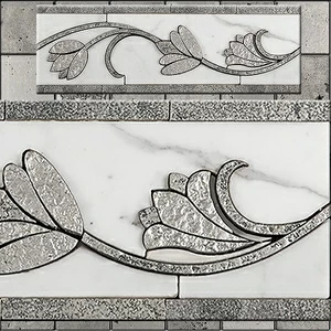 БОРДЮР ИЗ МРАМОРА TL-2 SKALINI FLORAL