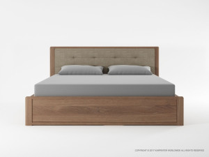 443_1032 Двуспальная кровать с тканевым изголовьем Karpenter Circa17