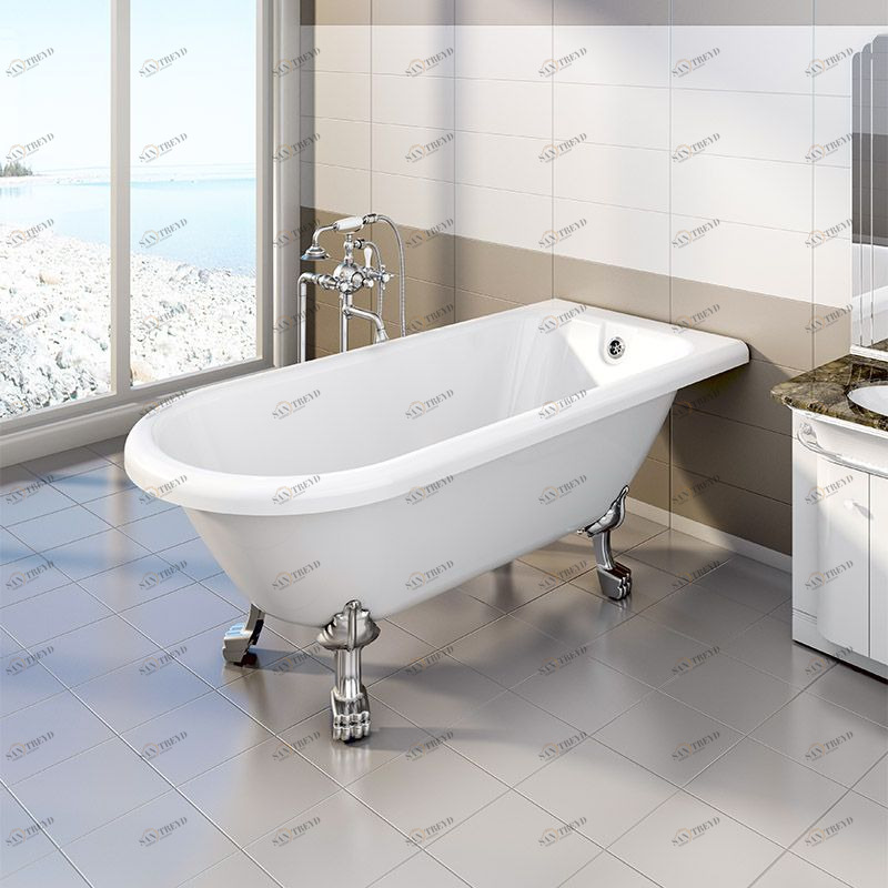 Акриловая ванна "Венеция" на ножках со сливом-переливом (комплектация хром) Radomir 1-01-2-0-1-139