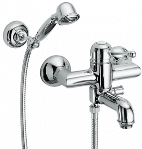 Fir Italia Настенный смеситель для ванны из хромированной латуни с ручным душем Melrose 70