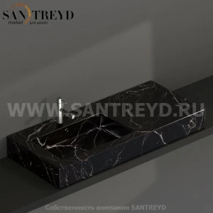 IN116SAPN Подвесная раковина настенная прямоугольная Ceramica Globo  черная