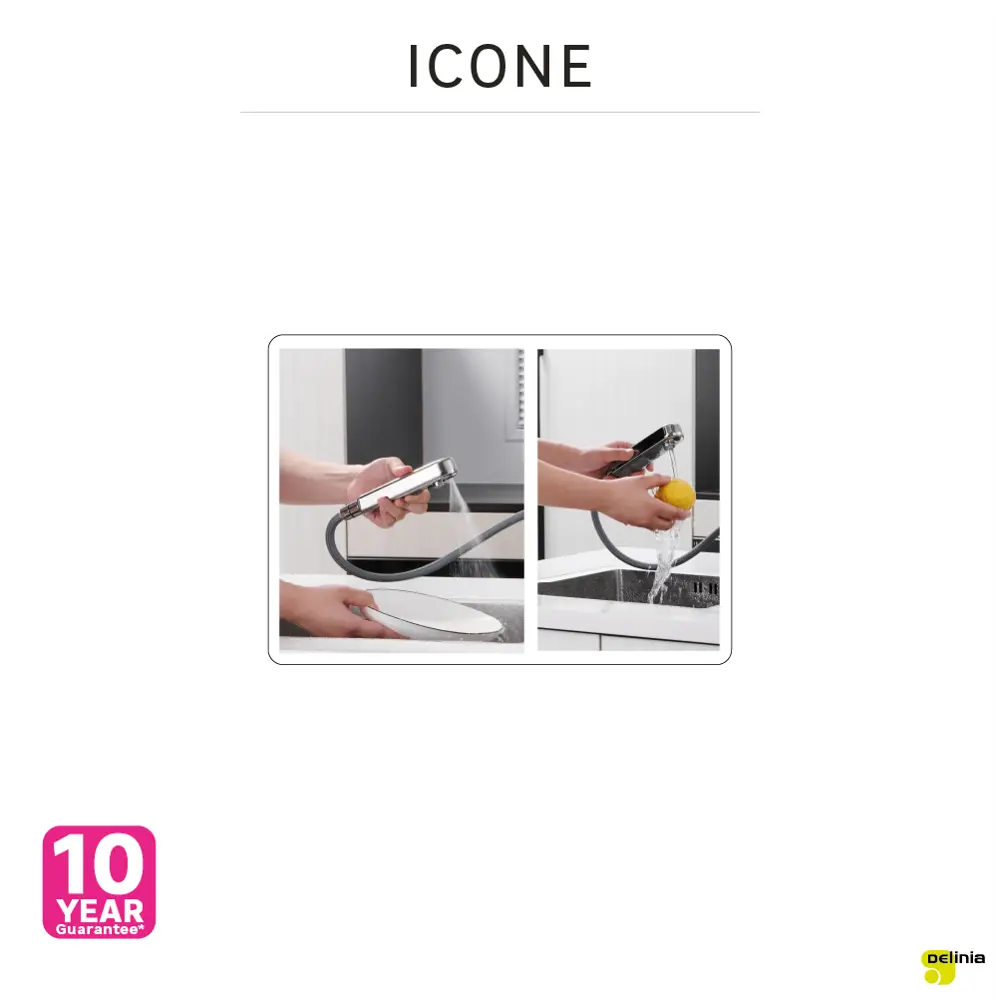 Кухонный смеситель DELINIA Icone с экономичным аэратором, хром 85317108 STLM-1496191 - Вид №12