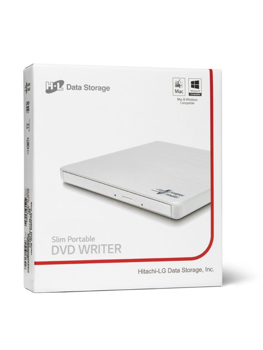 GP60NW60.AUAE12W dvd-rw ext. white slim ret. usb2.0 LG Santreyd  - Вид №4