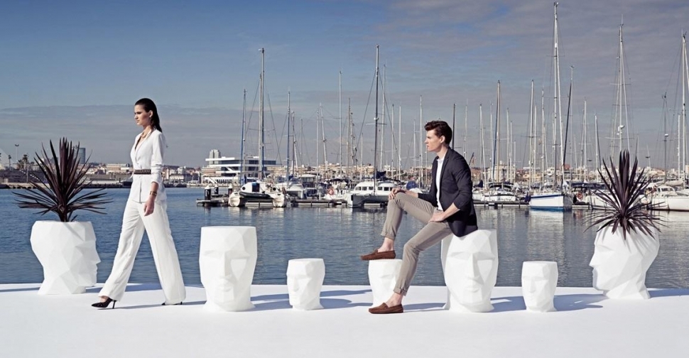 070275 Кашпо матовое белое 70см Vondom Adan