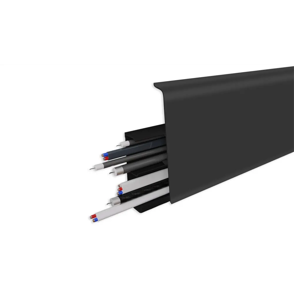 Плинтус напольный Prime ПВХ Графит серый 2220x2.2x100 мм Santreyd STLM-2129651