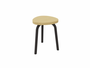 Низкий стул из стали и дерева