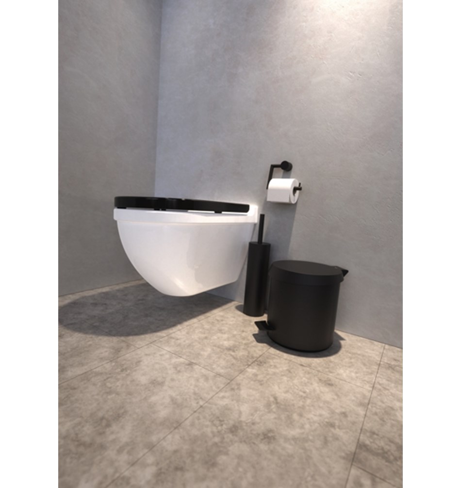 FROST Ершик для унитаза 1, напольный » черный Нержавеющая сталь Черный N1910-B  - Вид №2