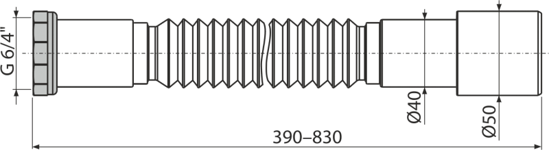Гибкое соединение 6/4"×40/50 металл ALCAPLAST A780 - Вид №1