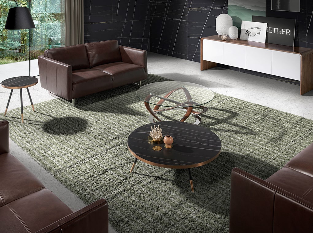 102130 Круглый журнальный столик из стали и мрамора -1AA Angel Cerda CT1015  - Вид №4