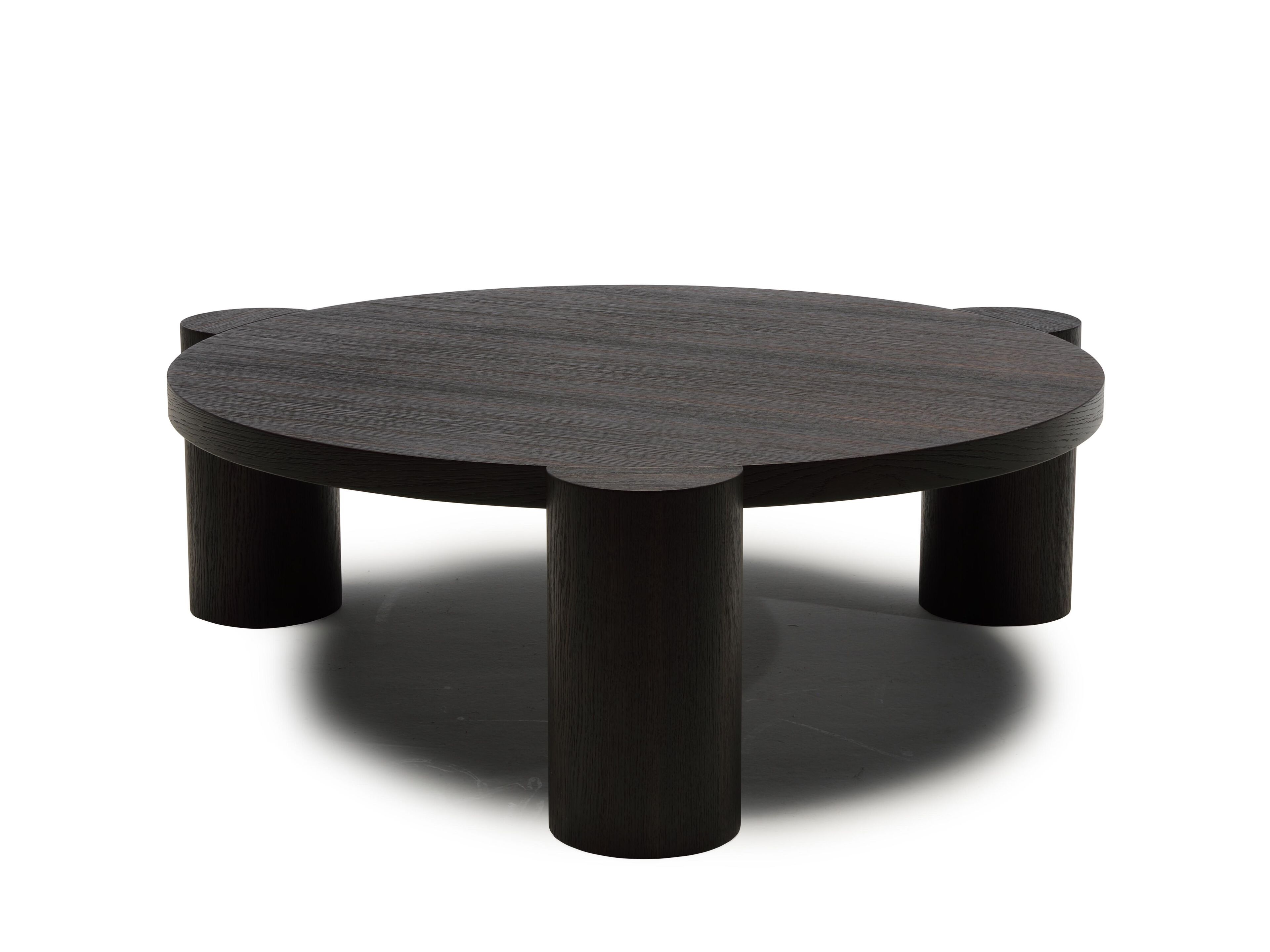 Деревянный круглый низкий журнальный столик Natuzzi Italia храм ARCH-00029551 - Вид №1