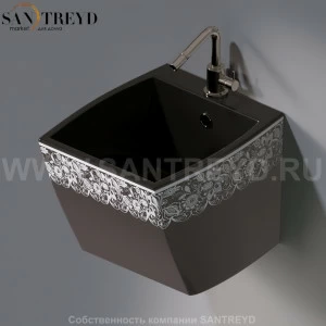 L253.461 Подвесная раковина настенная овальная A. e T. Italia SQUARE черная