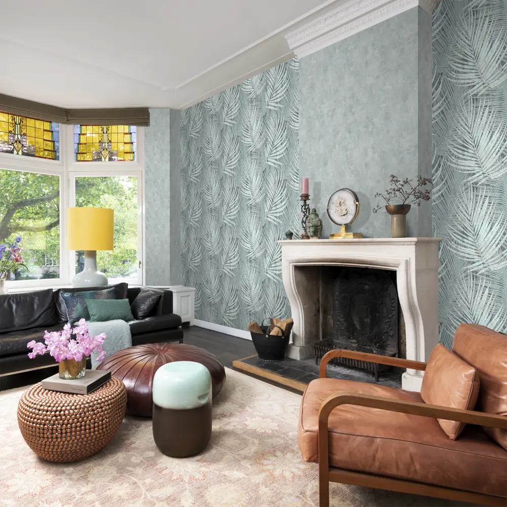 Обои флизелиновые Wall Up Mousson бирюзовые 1.06 м 650853 STLM-2066893 - Вид №4