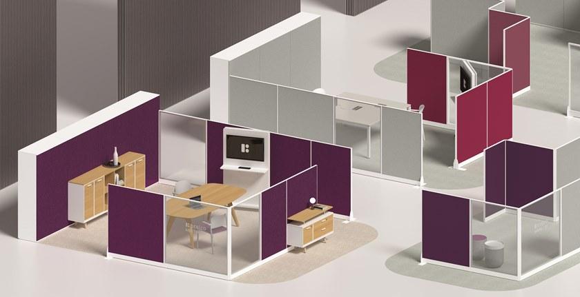 Bralco Отдельностоящая офисная перегородка из алюминия и стекла Kubick sun-id-1377515 - Вид №4